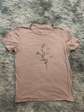 Full Tilt Dusty Pink Floral Graphic Tee